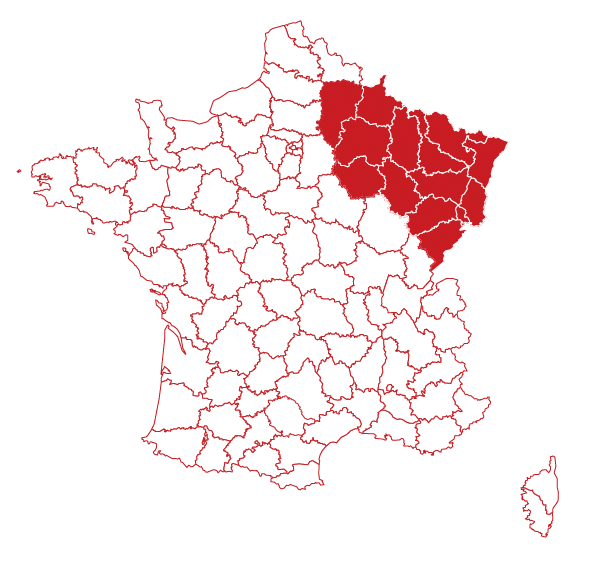 Carte de France Carola Est de la France