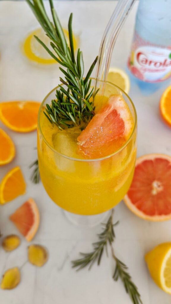 cocktail sans alcool eau pétillante agrumes