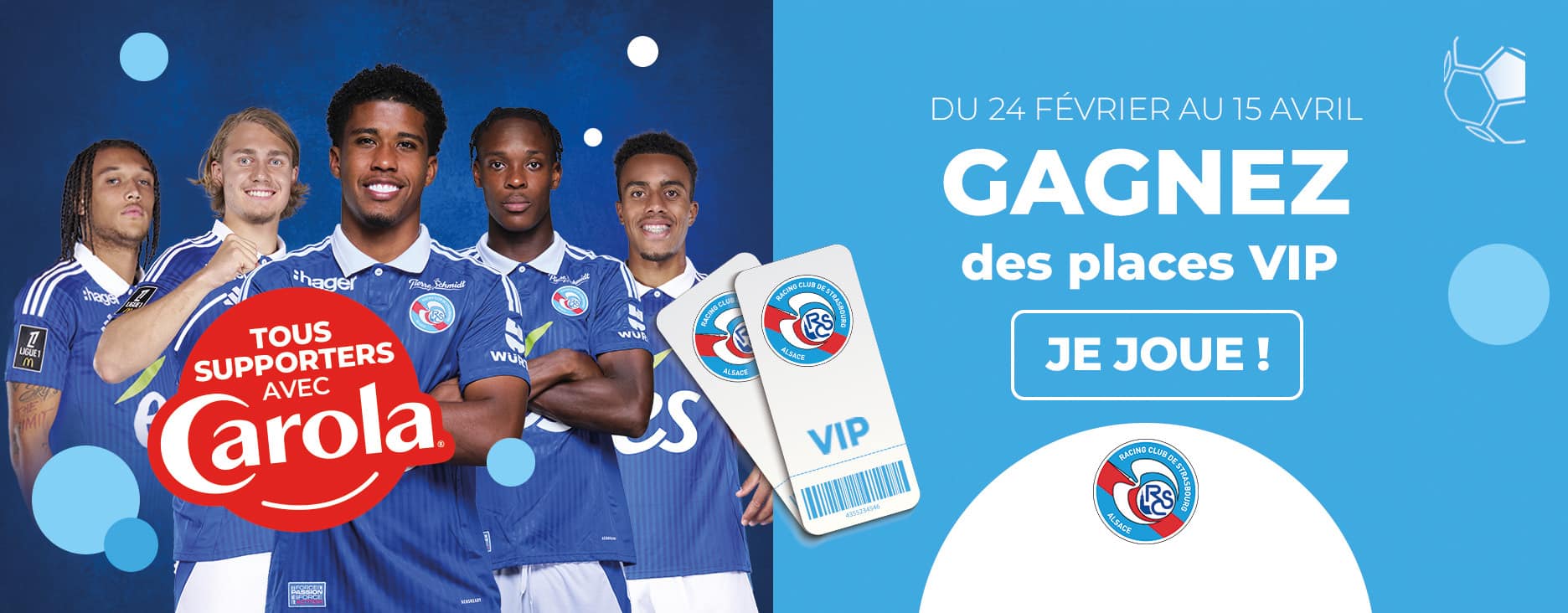 jeu pour gagner des places de match Racing